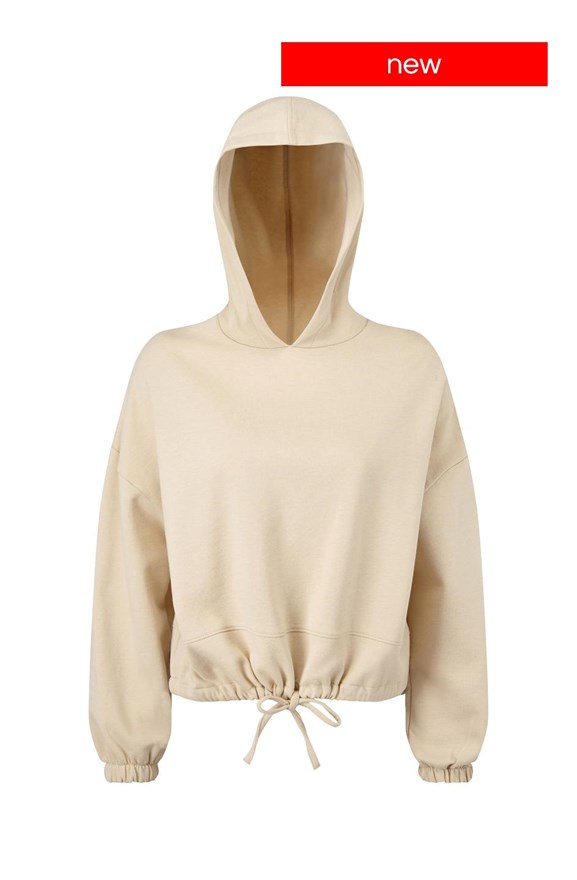 womens hoodies Ladies' Cropped Oversize Hooded Sweatshirt