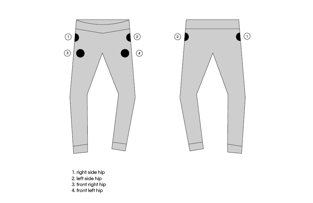 Pants Custom Patch Placement Options