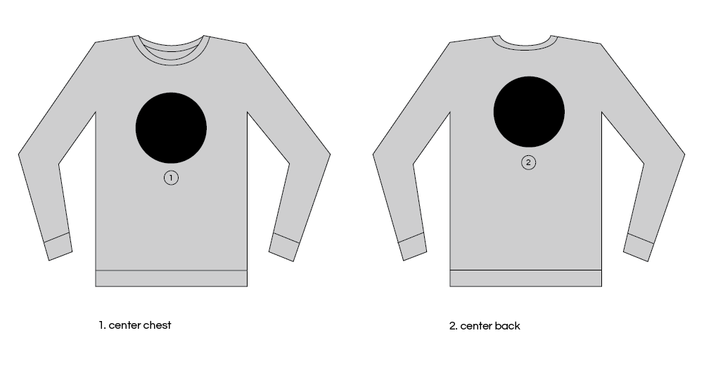 Extra Large Custom Patch Sweatshirt Placements