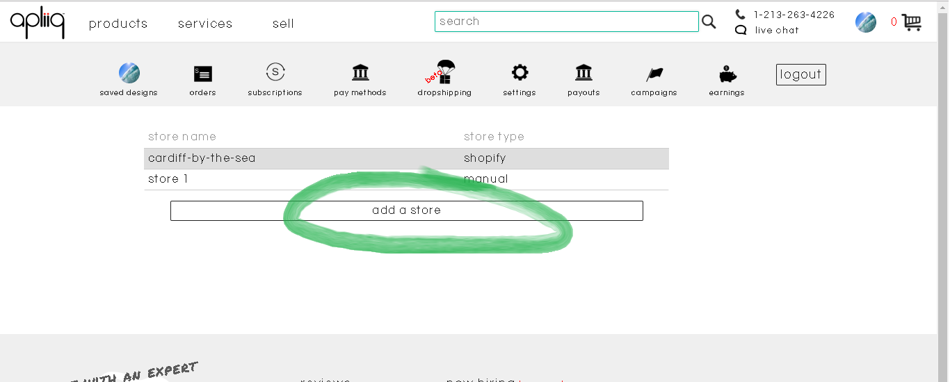 how to add a new store in Apliiq