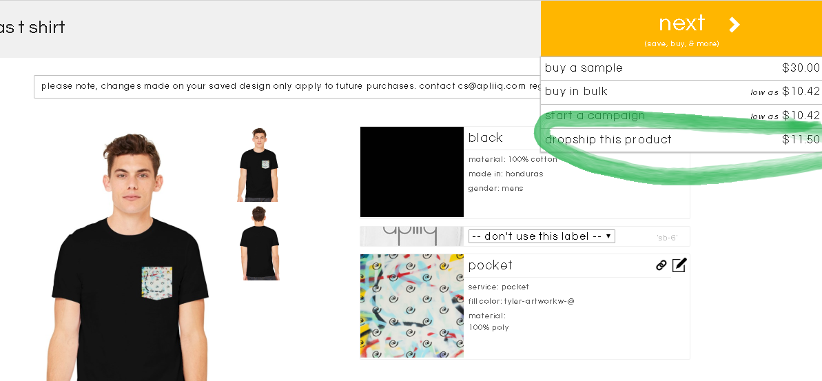 first step in entering a dropshipping order