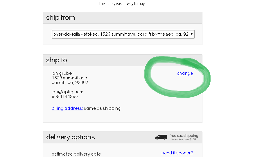 fourth step in entering a dropshipping order